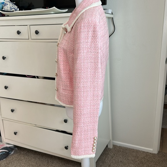 NWT Generation Love 💕 Pink Tweed Lenore Jacket with Pearl Buttons - size Medium - Picture 3 of 10